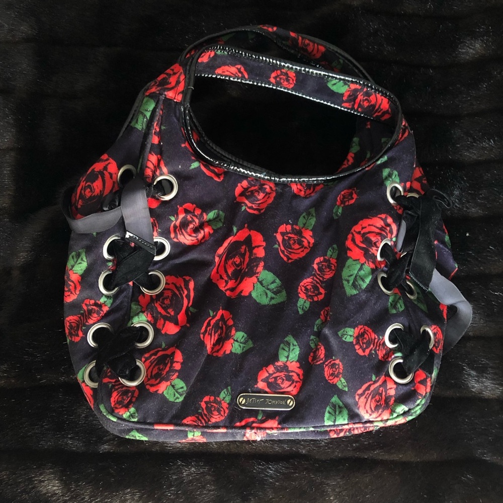 Betsey Johnson Velvet Roses Tote Bag